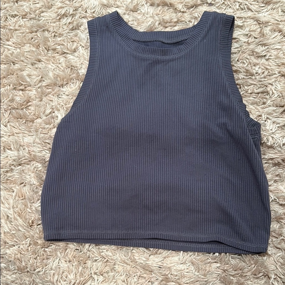 Women's Sleeveless Ribbed Top - Bluish Grey